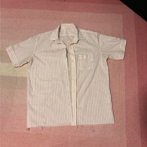 Men's cropped Striped Short Sleeve Shirt